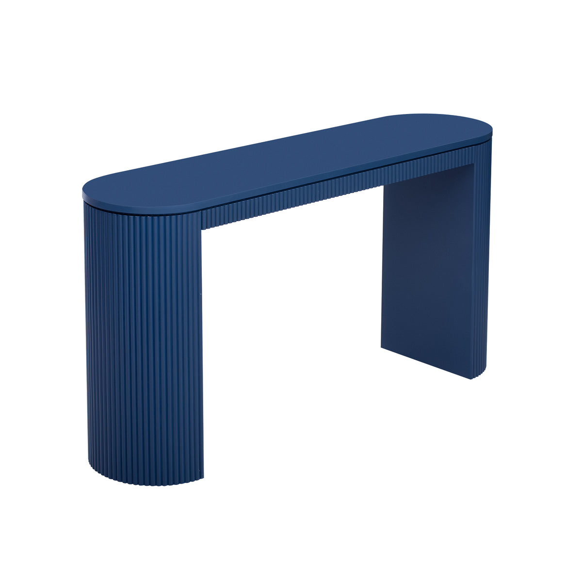 variant-group:rf-n711p205935v|Roomfitters Curved Console Table with Vertical Stripe Design, Entryway Table for Living Room, Navy Blue