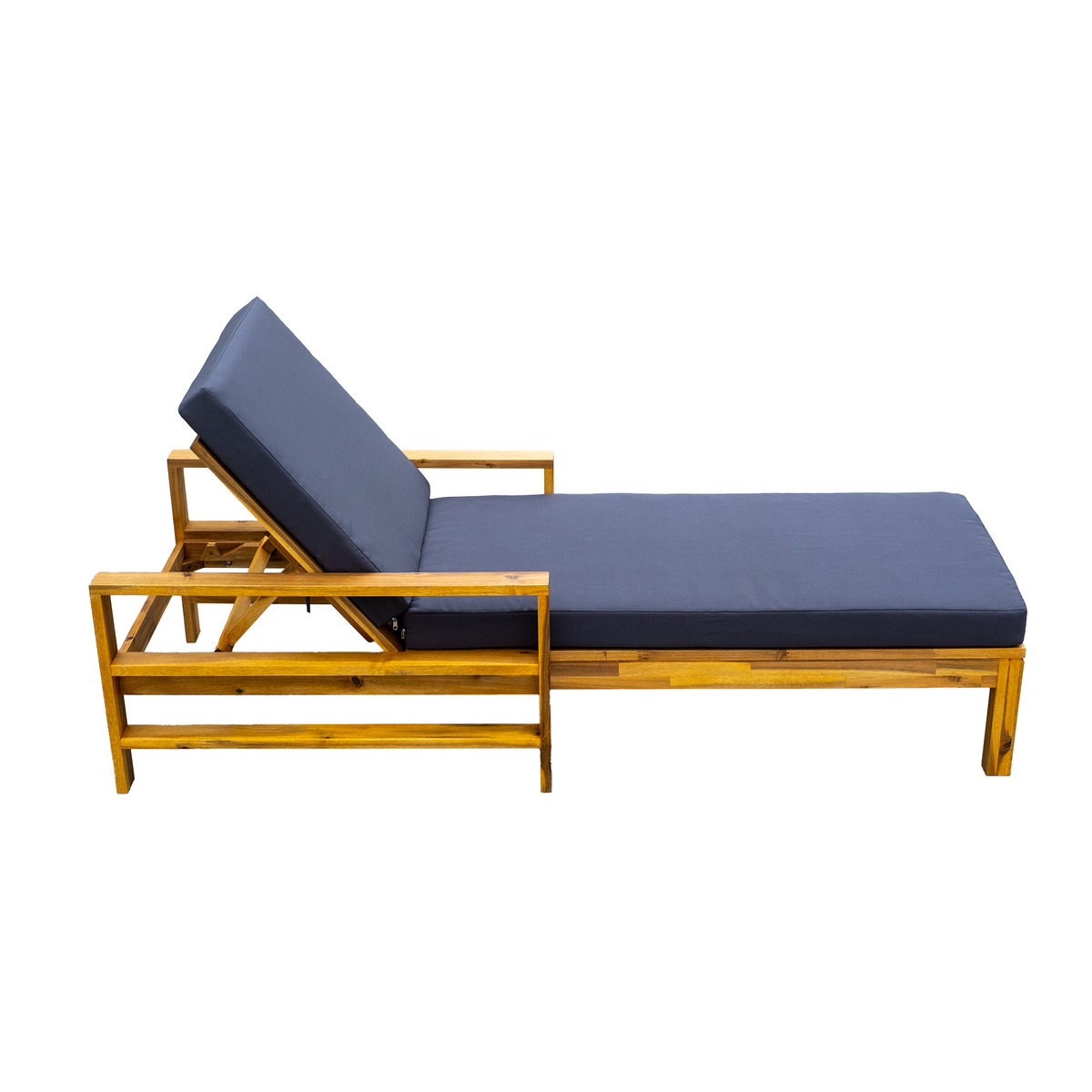 variant-group:rf-n711wy000433aae|Roomfitters Acacia Wood Adjustable Backrest Outdoor Lounge Chair for Gardens, Terraces, Poolside Areas, Natural+Gray
