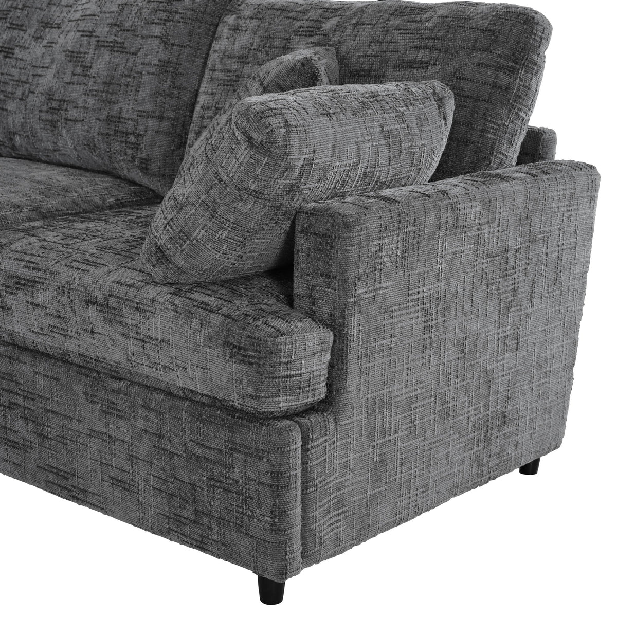 Roomfitters 127" U-Shaped Sectional Sofa, Modern Modular L-Shaped Couch with Movable Ottoman for Living Room, Grey Roomfitters