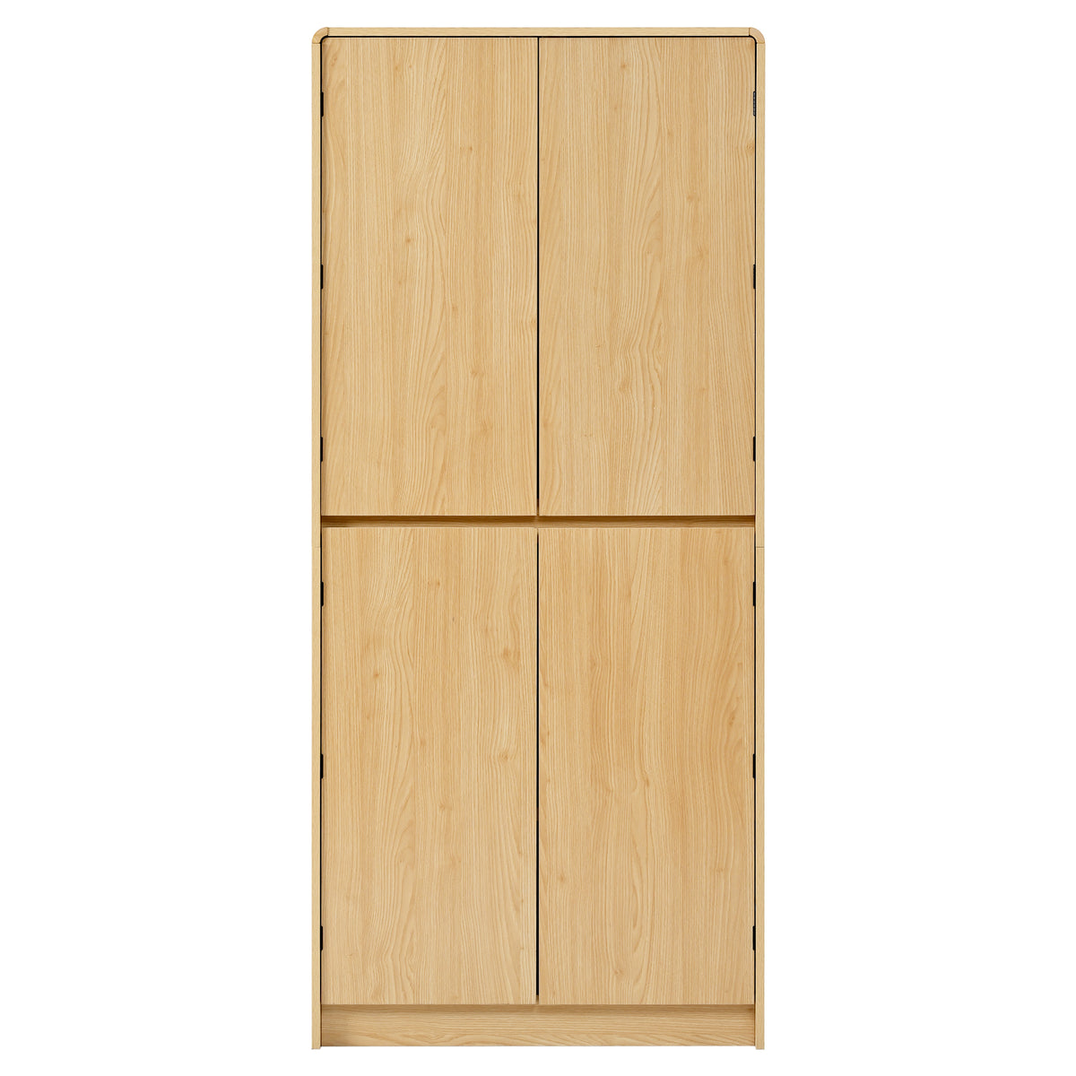 variant-group:rf-n707s000021y|Roomfitters 72" Tall Farmhouse Kitchen Pantry Cabinet with Curved Profile & 8 Door Shelves, Natural Oak