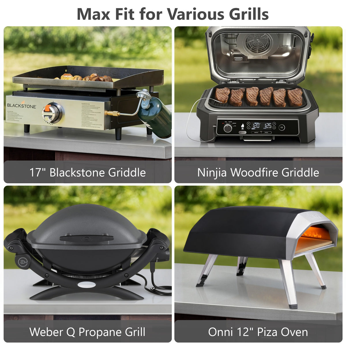 variant-group:rf-n707p370276z|Roomfitters 78.3" Outdoor Kitchen Island with Foldable Grill Table, Stainless Steel Top & Tilt Trash Can Storage, Dark Brown
