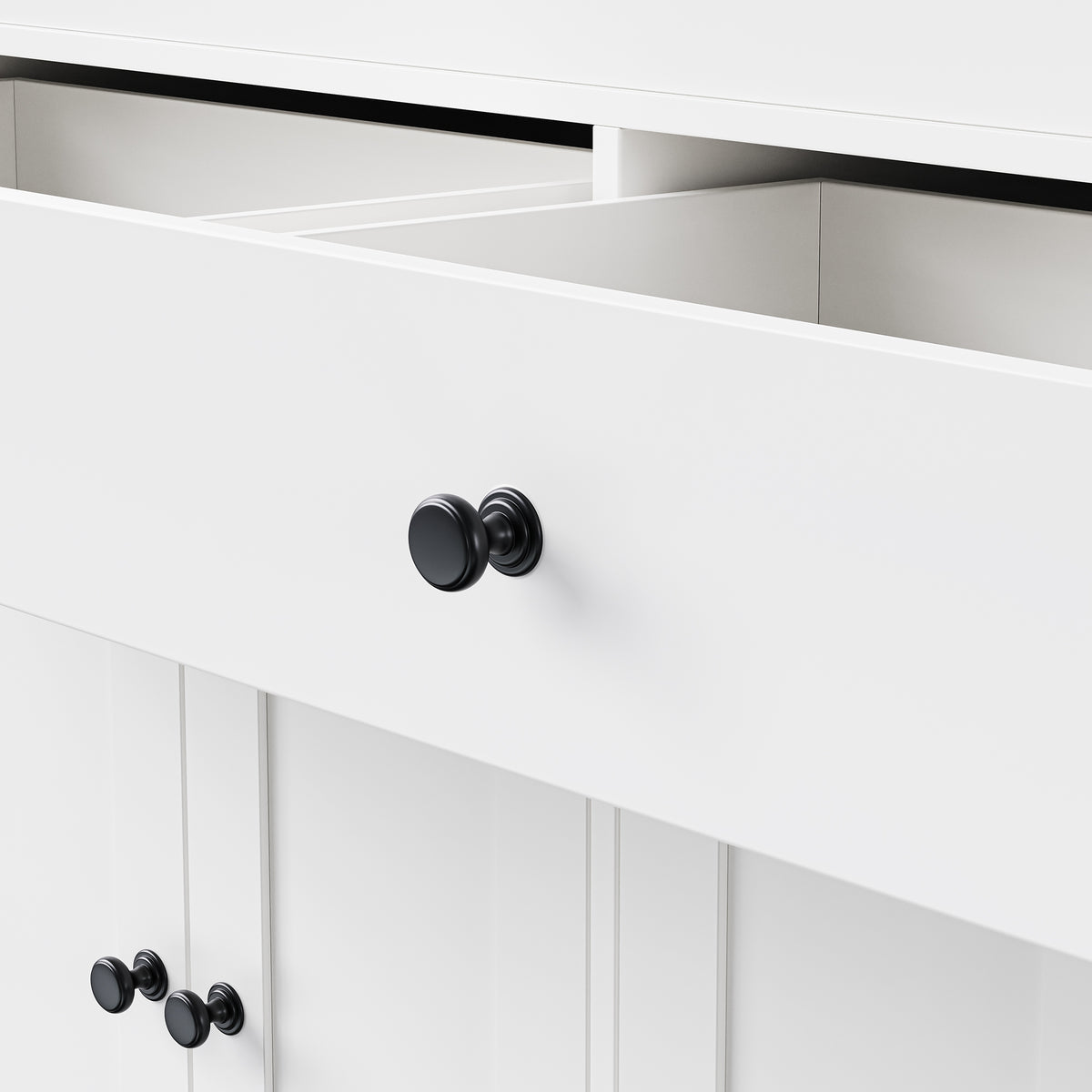 variant-group:rf-n707p333291w|Roomfitters 74.8" Rolling Kitchen Island with Extendable Dining Table, Mobile Cart with 4 Doors, 2 Drawers & Spice Rack, White