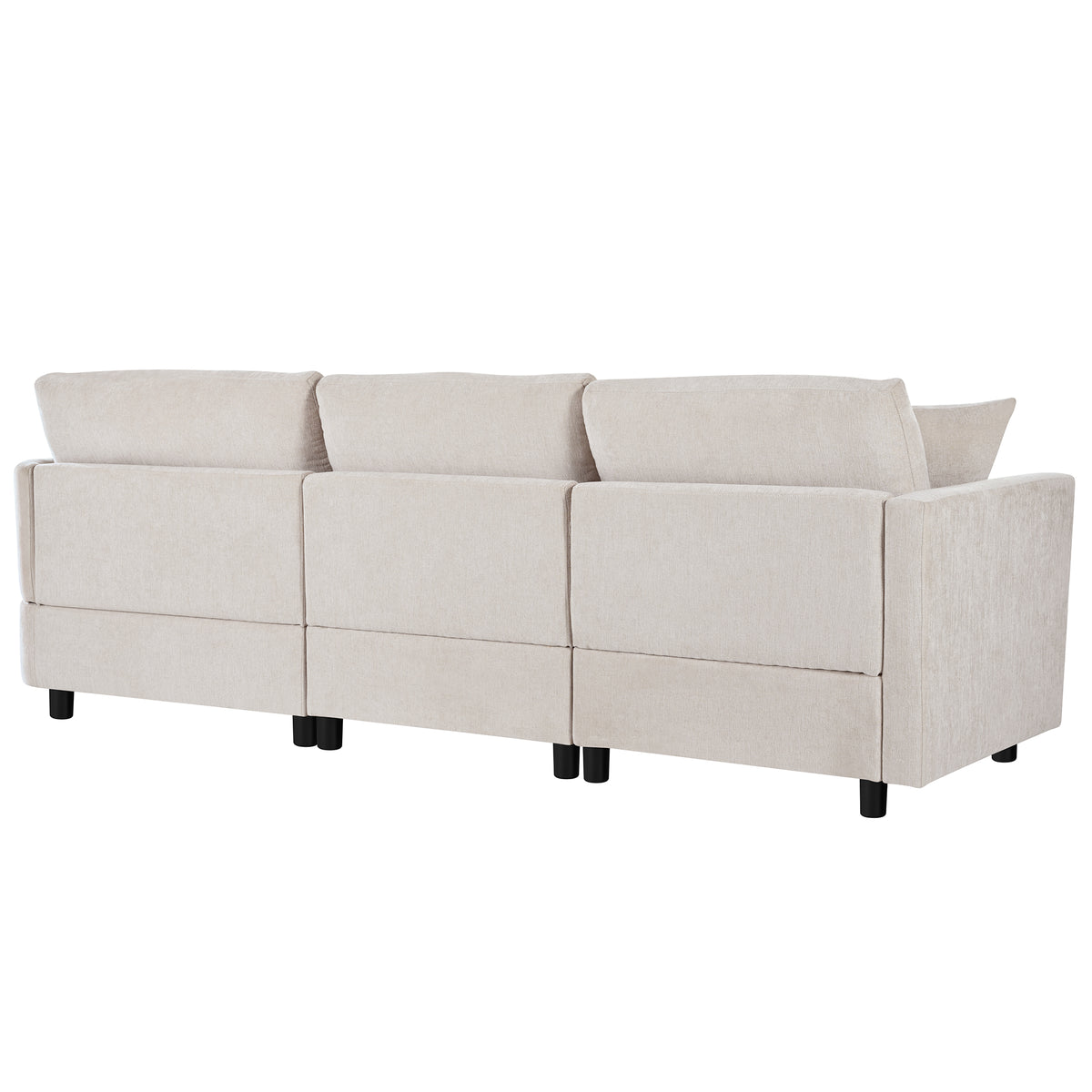 variant-group:rf-n711wy000461aaa|Roomfitters 107" Chenille Fabric 3-Piece Sectional Sofa, Modern Large L-Shaped Couch with Rounded Curved Chaise, Beige