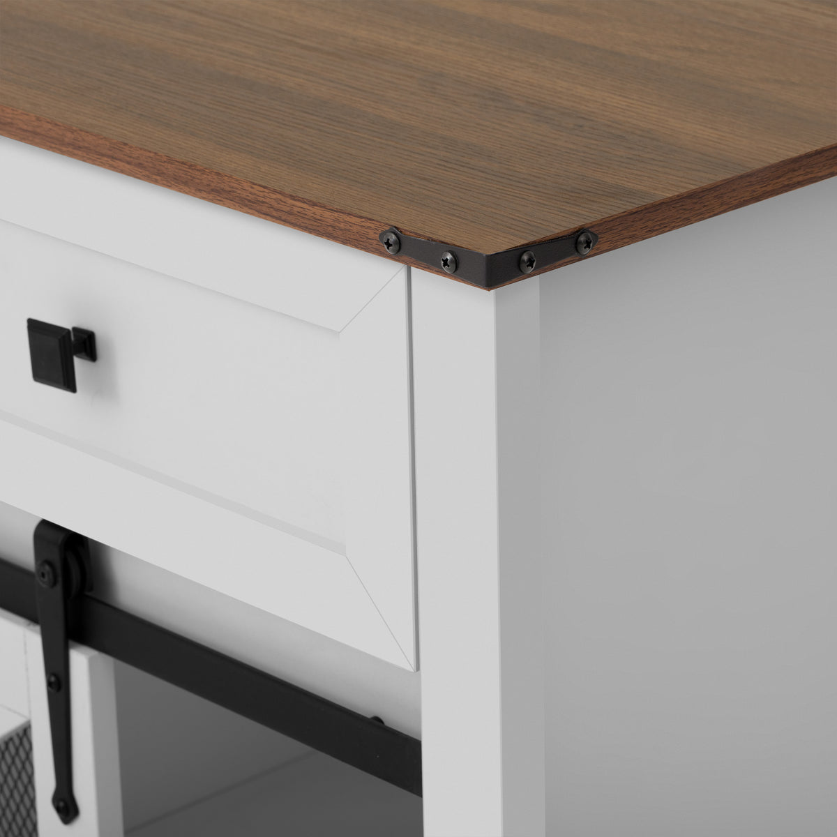 variant-group:rf-n711p347384k|Roomfitters 55" Sideboard Buffet Cabinet with 3 Drawers and Sliding Barn Doors, Farmhouse Storage for Kitchen & Dining, White
